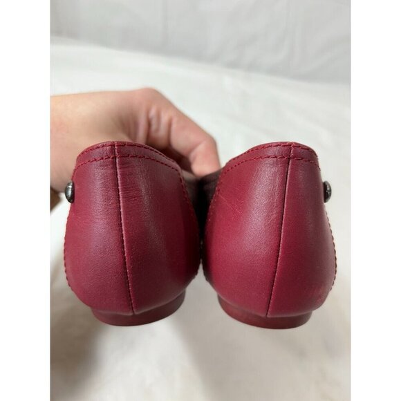 Coach Chelsea Black Cherry Metallic Leather Ballet Flats Size 5.5B - Picture 11 of 13